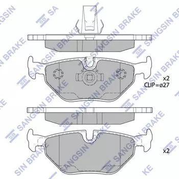 Тормозные колодки дисковые задняя ось HI-Q SP2167