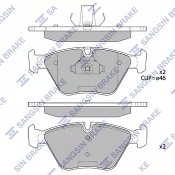 Тормозные колодки дисковые передняя ось HI-Q SP2216