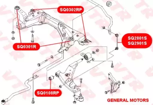 SQ0301R САЙЛЕНТБЛОК ПОДРАМНИКА, ПЕРЕДНИЙ VTR