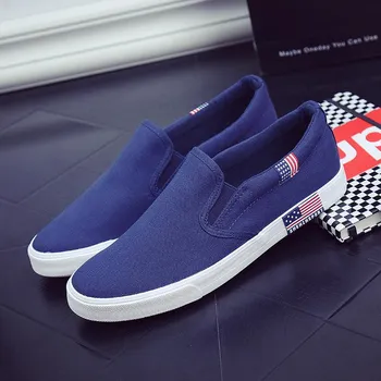 Fashion Men s Casual Shoes Canvas Slip-On Loafers Low Style Breathable Light Fashion Shoes for Men Walking White Shoe Zapatos De Hombre 35 белый