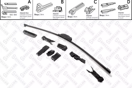 Щетка стеклоочистителя бескаркасная 204 001-SX STELLOX 600/24'' мм/" 1 шт
