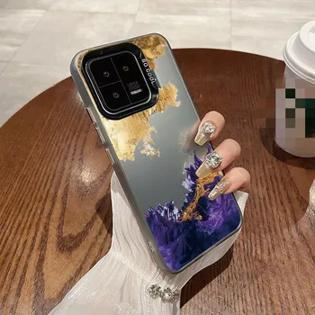 Роскошный мраморный чехол для iPhone 16 Samsung A55 A35 A34 S24 FE Xiaomi Redmi Note 13 Pro 14C Huawei Honor противоударный бампер для телефона с защитой от царапин полное покрытие Samsung A54 5G