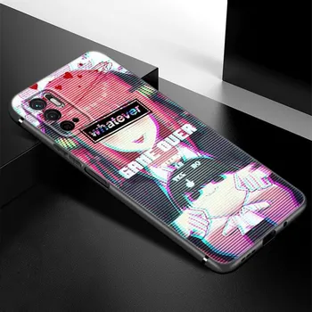 Anime Vaporwave Glitch Phone Case For Xiaomi Redmi Note 7 8 9 10 Lite 11 11E 11T 12 Pro 11S 4G 10T 5G 8T 9S 10S Black Cover Redmi Note 7(Pro)