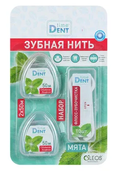 Набор Oleos з/нить 50м 2 шт + флосс-зубочистки 10 шт