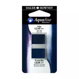 Акварель Daler-Rowney "AQUAFINE" в кюветах, 2 шт, индиго/прусский синий
