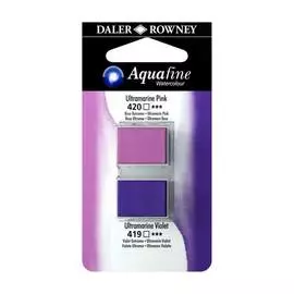 Акварель Daler-Rowney "AQUAFINE" в кюветах, 2 шт, розовый ультрамарин/фиолето