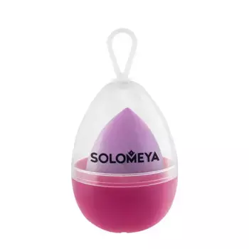 SOLOMEYA Спонж большой косметический двусторонний для макияжа капля, фиолетовый градиент/ Large Drop Double-ended blending sponge Purple Gradient 1 шт