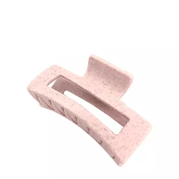 SOLOMEYA Крабик для волос из натуральной пшеницы прямоугольный, розовый / Straw Claw Hair Clip Rectangle Pink