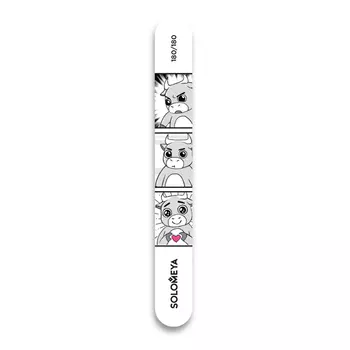 SOLOMEYA Пилка для натуральных и искусственных ногтей 180/180 / Bull's love story Nail File