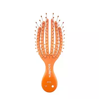 SOLOMEYA Расческа для сухих и влажных волос мини, оранжевый осьминог / Detangling Octopus Brush For Dry Hair And Wet Hair Mini Orange