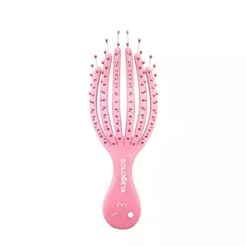 SOLOMEYA Расческа для сухих и влажных волос мини, розовый осьминог / Detangling Octopus Brush For Dry Hair And Wet Hair Mini Pink