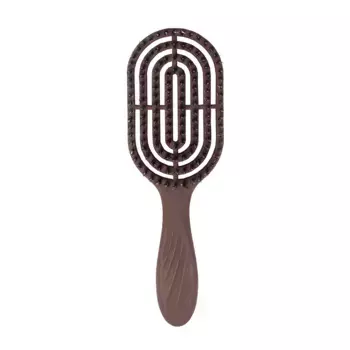 SOLOMEYA Расческа массажная для волос с натуральной щетиной, коричневая / Hair Brush with natural boar bristle Brown
