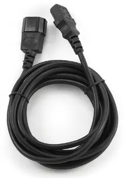 Кабель питания Cablexpert PC-189-1-3M 3 м, UPS-системный блок, C13-C14, 3x1 мм, ан-г VDE, черный, с заземлением