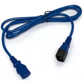 Кабель питания Hyperline PWC-IEC13-IEC14-1.0-BL монитор-компьютер IEC 320 C13 - IEC 320 C14 (3x0.75)