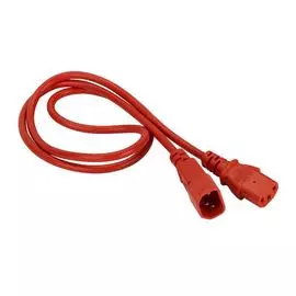 Кабель питания Lanmaster LAN-PP13/14-1.8-RD C13-C14, 3х0.75, 220В, 10А, красный, 1.8 метра