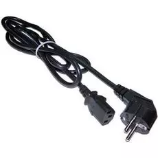 Кабель питания Lanmaster LAN-PP13/SHA-1.0-BK C13-Schuko угловая, 3х0.75, 220В, 10А, черный, 1 метр