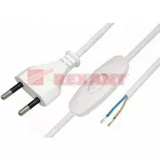 Кабель питания Rexant 11-1115 1.8М с выключателем без розетки 2.5A-220V белый