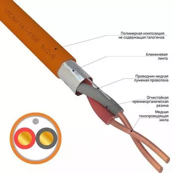 Кабель Rexant 01-4918-1 КПСЭнг(А)-FRHF 1x2x1,00мм (бухта 200 метров)