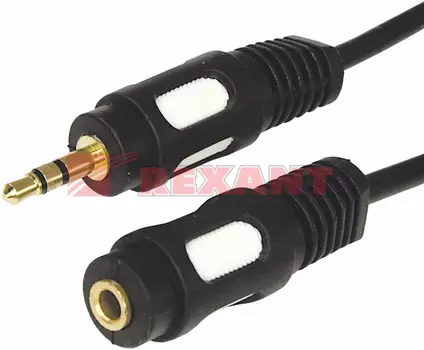 Кабель Rexant 17-4016 3.5 Stereo Plug - 3.5 Stereo Jack, 5м (GOLD)