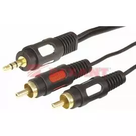 Кабель Rexant 17-4235 3.5 Stereo Plug - 2RCA Plug, 5м (GOLD)