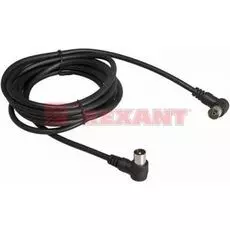 Кабель Rexant 18-0012 TV PLUG - TV JACK, 1.5м, угловой, черный