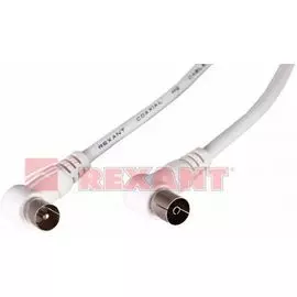 Кабель Rexant 18-0024 TV PLUG - TV JACK, 3м, угловой, белый