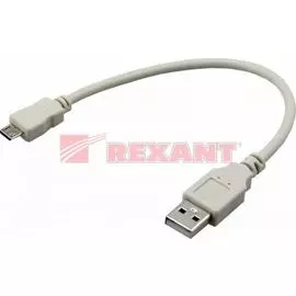 Кабель Rexant 18-1162 micro USB (male) - USB-A (male) 0.2M
