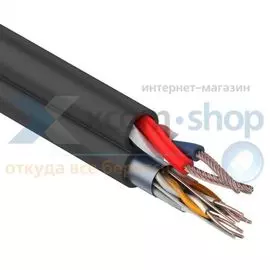 Кабель Rexant FTP 4PR 24AWG CAT5e + 2х0.75мм²., 200м., черный, OUTDOOR