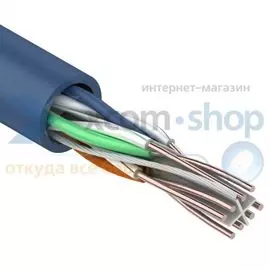 Кабель витая пара U/UTP 6 кат. 4 пары Rexant 01-0047 23AWG(0.57 мм), медь, одножильный (solid), внутренний, PVC, синий, уп/305м