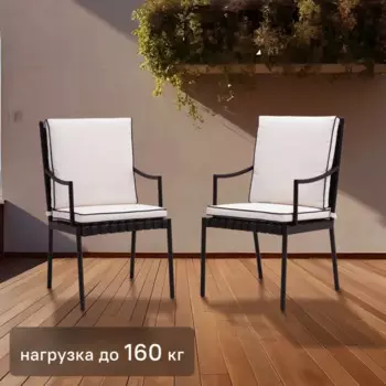 Кресло садовое Naterial Victoria 53x64x92.5 см сталь цвет черный 2 шт.