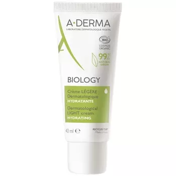 A-Derma Лёгкий увлажняющий дерматологический крем для хрупкой кожи, 40 мл (A-Derma, Biology)