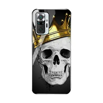 Чехол из закаленного стекла для Xiaomi Redmi Note 10 Pro, чехол для Xiaomi Mi 10T Pro 11T Note10 11 11Pro 10S Lite, чехлы для телефонов со скелетом и черепом Mi Note 10 Pro