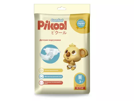 Подгузники детские Пикул Комфорт M (6-11кг), 3 шт