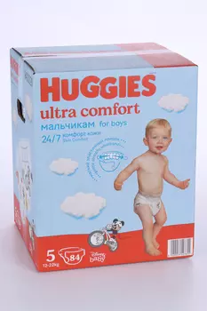 Подгузники HUGGIES Ultra Comfort для мальчиков BOY 5 12-22 кг, 84 шт