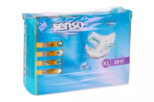 Подгузники д/взрослых Senso MED Standart Plus р XL (130-170 см), 30 шт
