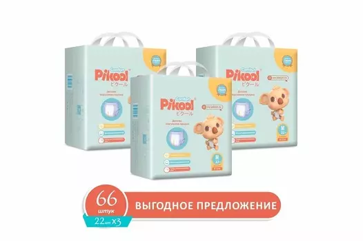 Подгузники-трусики детские Пикул Комфорт M (8-13кг), 66 шт, (22 х3)