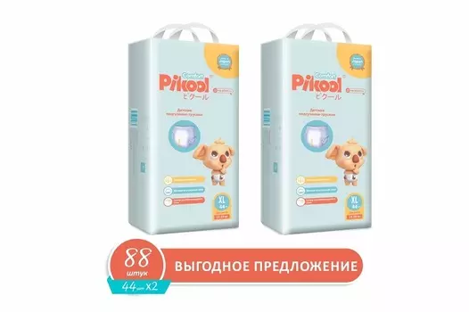 Подгузники-трусики детские Пикул Комфорт XL (15-25кг), 88 шт, (44 х2)
