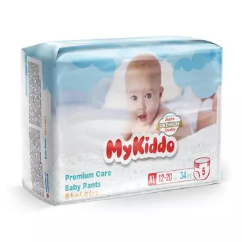 Подгузники-трусики MyKiddo Premium д/детей XL (12-20 кг), 34 шт
