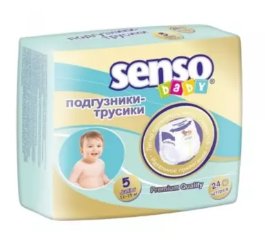 Подгузники-трусики Senso baby Premium junior детские 5 (12-17 кг), 24 шт