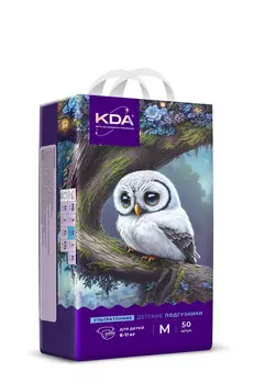 Подгузники детские КДА Кидс ультратонкие M (6-11кг), 50 шт