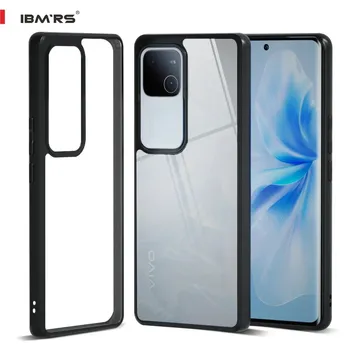 (В комплекте ремешок на запястье)Чехол для телефона IBMRS для vivo V30, мягкий, прозрачный, матовый, с матовой задней частью, тонкий, противоударный, защитный чехол - черный камуфляж Art Camo