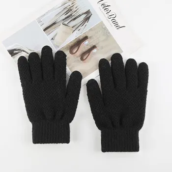 Corn Pattern Thickened Knitted Gloves Men s Outdoor Cycling Ski Mountaineering Warm Gloves Women s Touch Screen Winter Gloves average size