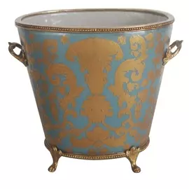 Кашпо с ручками Glasar 22x16x19см золотой узор