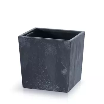 Кашпо Urbi square low антрацитовое 24х24х24 см