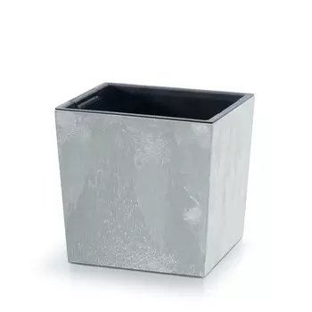 Кашпо Urbi square low серое 24х24х24 см