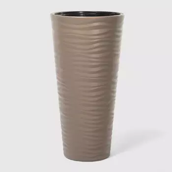 Кашпо высокое Serinova Kumsal 40x40x80 см мокко