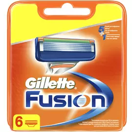 Сменные кассеты для мужской бритвы Gillette Fusion5 Power, с 5 лезвиями, c точным триммером для труднодоступных мест, для гладкого бритья надолго, 6 шт