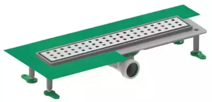 Душевой лоток «CTESI» Flow Square BK4024640 боковой выпуск хром