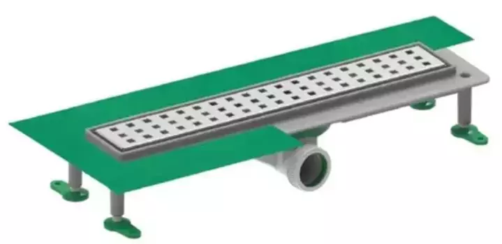 Душевой лоток «CTESI» Flow Square BK4024650 боковой выпуск хром