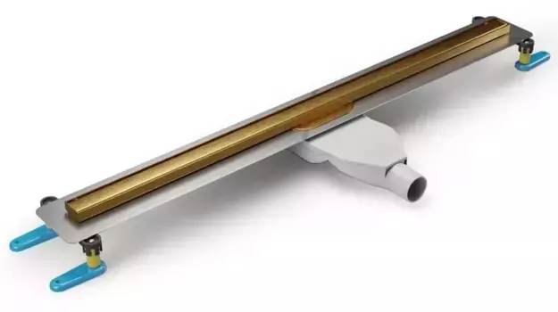 Душевой лоток «New Trendy» Visio Slim 90 см. OL-0084 боковой выпуск брашированное золото